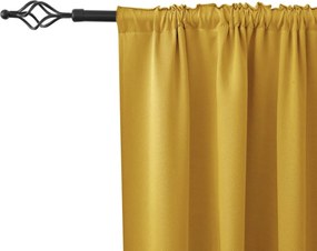 Żółta zasłona OXFORD 140x250 cm Zawieszanie: Taśma z wiązaniami
