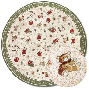 Zielony okrągły dywan z mieszanki bawełny ze świątecznym motywem ø 200 cm Toy's Delight Green Christmas – Villeroy&amp;Boch