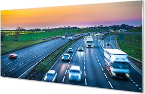 Panel szklany do Kuchni Autostrada pod Błękitnym Niebem