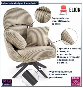 Fotel nowoczesny wypoczynkowy cappuccino L6-T15