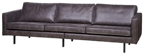 Czarna sofa z imitacji skóry 277 cm Rodeo – WOOOD