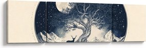 Obraz – Magiczne drzewo z jeleniem I. (170x50 cm)