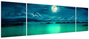 Obraz - Księżyc w pełni nad powierzchnią (170x50 cm)
