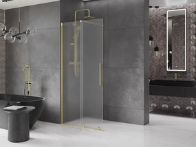 Mexen Velar ścianka prysznicowa rozsuwana Walk-in 80 x 200 cm, szron 8 mm, złota szczotkowana - 871-080-000-33-55