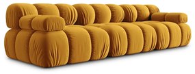 Żółta aksamitna sofa 282 cm Bellis – Micadoni Home