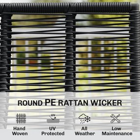 Outsunny Sofa Ogrodowa z Poduszkami 2-osobowa Rattanowa Meble Balkonowe 123 x 67 x 72 cm Jasnoszara | Aosom PL