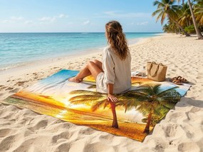 Ręcznik plażowy XX-large szybkoschnący SOLIVANA kolorowy 150 x 210 cm, 100% mikrofibra