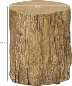 HOMCOM Stolik pomocniczy w kształcie pnia z regulowanymi nóżkami 37 cm x 37 cm x 43 cm Beton Brązowy