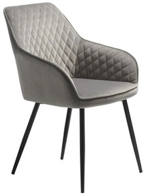Szare aksamitne krzesło Unique Furniture Milton