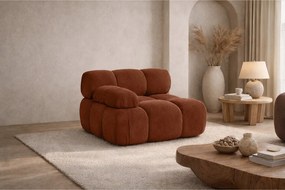 Moduł boczny do systemu modułowego, tkanina welur Salvador, Ciemnobrązowy, Lewy, Selia