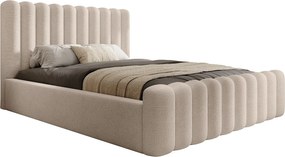 Łóżko skrzyniowe tapicerowane Mona VII DomoHome, duża przestrzeń do przechowywania, nowoczesny design, 160x200 cm, BEŻOWE