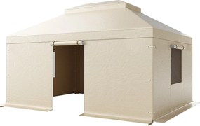 Pokrowiec na Altankę Zima SucceBuy, 3,66 x 4,9 m, Pokrycie na Altankę z Podwójnym Sztywnym Dachiem, z Bocznymi Ściankami, Oknami z Siatki