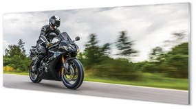 Obraz na szkle Motocykl niebo chmury droga