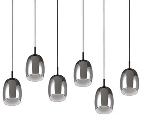 Lampa wisząca w czarno-srebrnym kolorze ze szklanym kloszem Barret – Trio Select