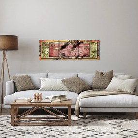 Abstrakcyjny obraz (z zegarem) (90x30 cm)
