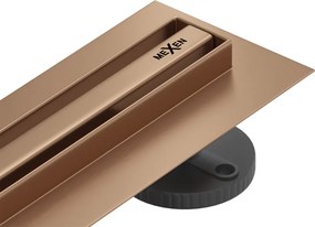 Mexen Flat 360° Slim odpływ liniowy obrotowy 100 cm, miedź szczotkowana - 1C41100