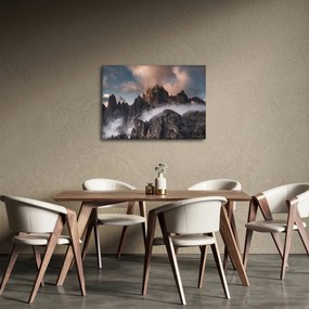 Obraz - Włoskie Dolomity ukryte we mgle (70x50 cm)