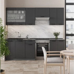 Zabudowa kuchenna ciemnoszary 240x60x81.6 fame-line