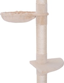 Drapak dla kota PawHut z regulowaną wysokością sizalowe słupki do ostrzenia pazurów beżowy | Aosom PL