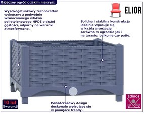 Ciemnoszara rattanowa donica do ogrodu H2-C96