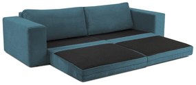 Turkusowa sztruksowa rozkładana sofa 250 cm Donatella – Milo Casa