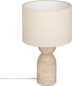 Lampa stołowa z trawertynową podstawą ERIN, Ø 28 x 47,5 cm