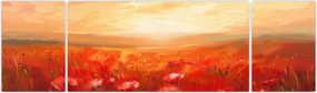 Obraz - Pole maków (170x50 cm)