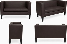 Sofa Monaco : Kolor nogi - Venge, Kolor tkaniny - EKO-SKÓRA - 19D, Typ tkaniny - Eko-skóra , Wysokość nogi - 20 cm