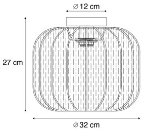 Lampa sufitowa Japandi złota z beżowym kloszem - PluniJapandi Oswietlenie wewnetrzne
