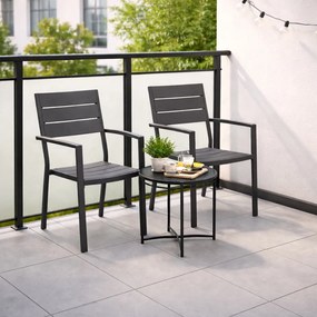 Krzesła ogrodowe Caprila - zestaw 2 szt. na taras i balkon, kolor szary