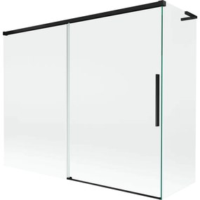 Mexen Rox L parawan nawannowy 2-skrzydłowy rozsuwany 190 + 80 x 150 cm, transparent, czarny - 8C9L-190-080-70-00