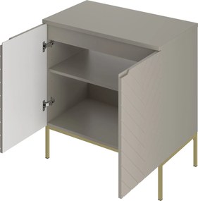 Szafka pod umywalkę nablatową Aspen 08, cashmere/złoty, 80 cm - zestaw 1