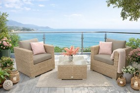 Zestaw rattanowy MALIBU dla 2 osób (cappuccino)