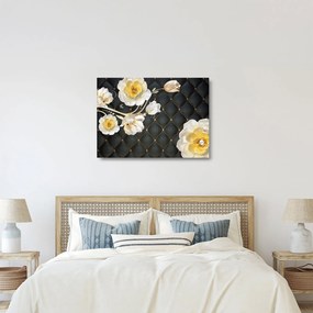 Obraz na szkle białych kwiatów róży (70x50 cm)
