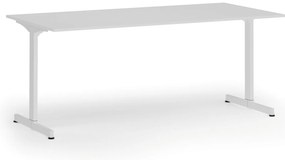 Biurko PRIMO BETA, 180x90 cm, biała podstawa, biały