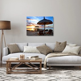 Obraz na szkle - Zachód słońca na Mauritiusie (70x50 cm)