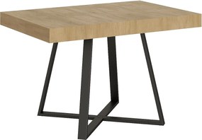 Stół rozkładany 120/204x80 cm Abbraccio dąb naturalny nogi antracytowe