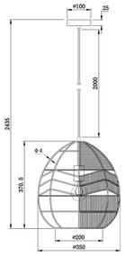 Czarna lampa wisząca WOOOD Adelaide, ø 35 cm