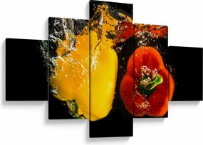 Obraz - papryki w wodzie (125x70 cm)