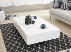 Stolik kawowy w wysokim połysku Iron 100x60 biały