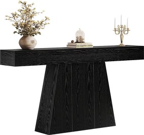 Stół do przedpokoju, 160 cm, nowoczesny, czarny stolik konsolowy z trapezową podstawą do salonu