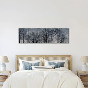 Obraz - Sylwetki drzew z liśćmi (170x50 cm)