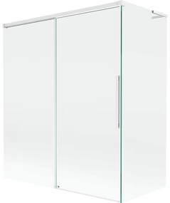 Mexen Rox L parawan nawannowy 2-skrzydłowy rozsuwany 140 + 70 x 150 cm, transparent, biały - 8C9L-140-070-20-00