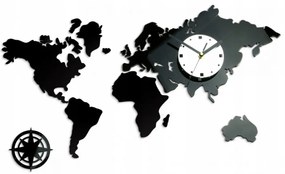 Zegar na ścianę mapa świata akrylowy naklejany kompas do salonu duży loft