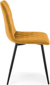 Krzesło tapicerowane K525 VELVET musztardowe