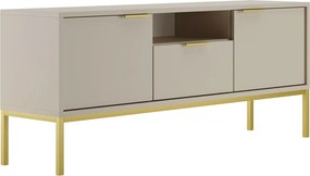Szafka RTV na złotych nóżkach 135 cm kaszmir S1-G40