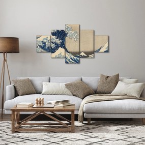 Obraz - Katsushika Hokusai, Under the Wave off Kanagawa, reprodukcje (125x70 cm)