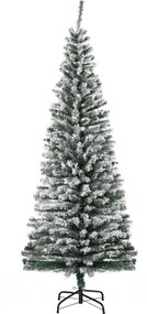 HOMCOM Sztuczna Choinka 180 cm Księżyca Sosna z Pokrywą Śniegu, 492 Gałązki do Wnętrz | Aosom PL