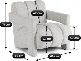 Fotel Wypoczynkowy do Salonu BENDER Szary Nowoczesny