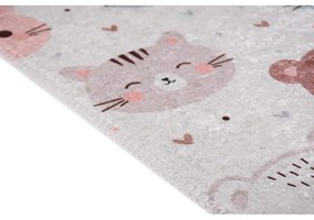 Dywan dziecięcy odpowiedni do prania w kolorze kości słoniowej 60x100 cm Cute Animals – Vitaus